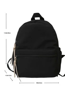 Không thấm nước , Có thể mang đi , Nhẹ Tối giản Trang trí nút Ba lô Cổ điển - màu đen - Xem 5