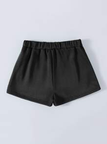 SHEIN Unity Shorts deportivos con estampado de letra - Negro - Ver 2