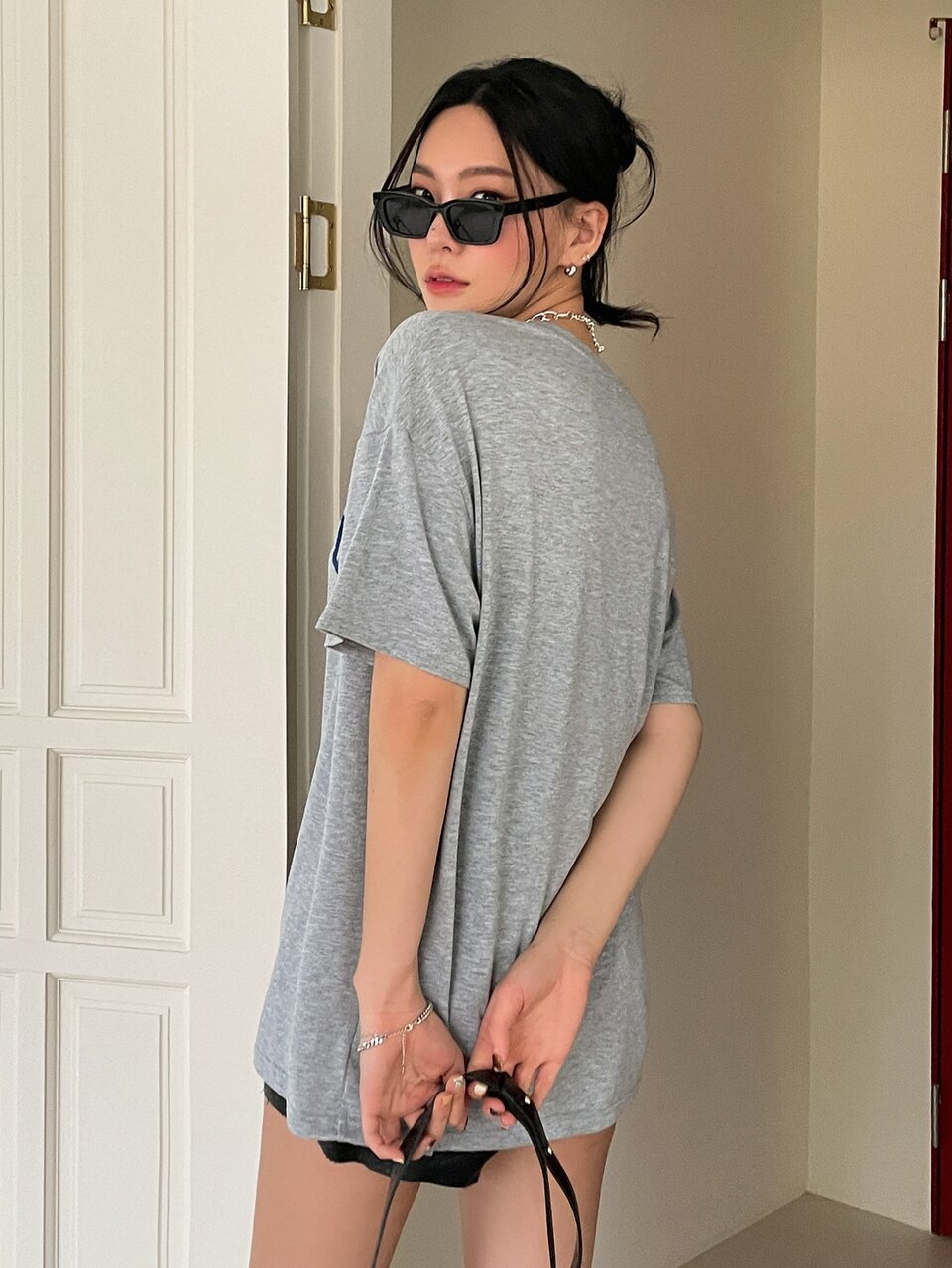 Letter Graphic Drop Shoulder Tee Summer Oversized T-Shirt