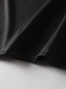 Manfinity 男士日文圖案和貓印花T恤 - 黑色 - 查看 4