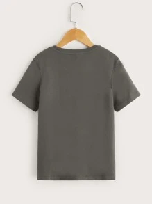 SHEIN 雙十字少年老鷹和字母圖形T恤