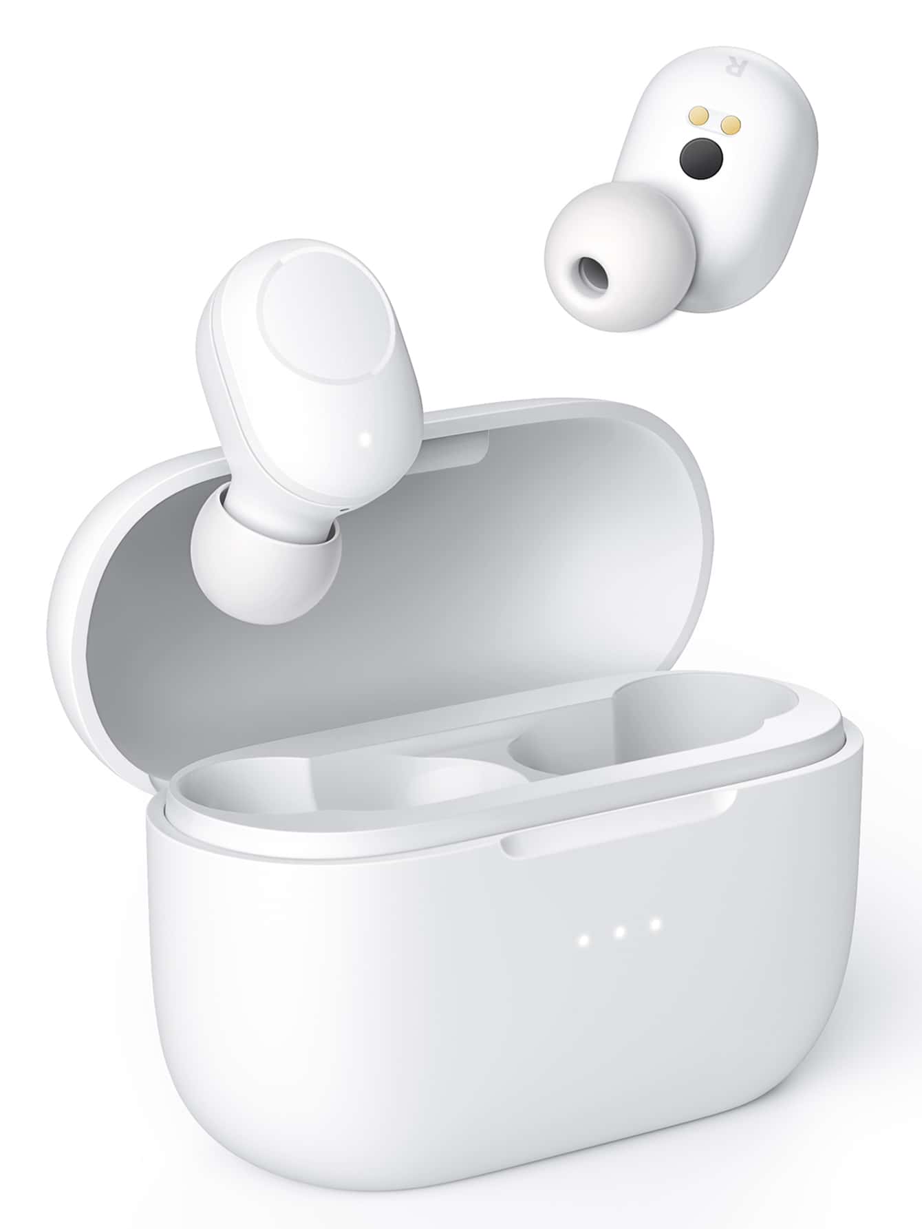 AUKEY True Wireless Earbuds with Wireless Charging Case - White - View 1