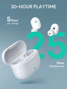 AUKEY True Wireless Earbuds with Wireless Charging Case - White - View 5