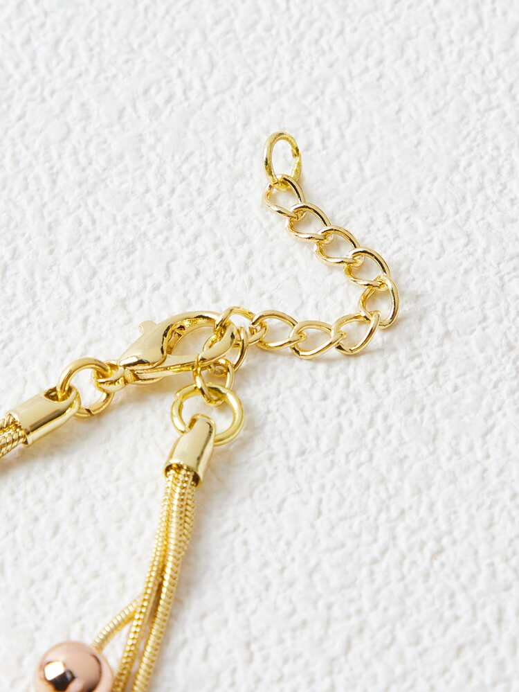 PREMIUM Vòng đeo tay nhiều lớp Trang trí hạt - Vàng - Xem 3