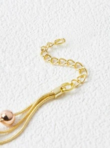 PREMIUM Pulsera a capas con diseño de cuenta - Amarillo Oro - Ver 4