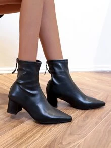 Giày bốt Nữ Thời trang màu trơn Dây kéo sau Thanh lịch - màu đen - Xem 4