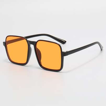 Square Frame Tinted Lens Fashion Glasses