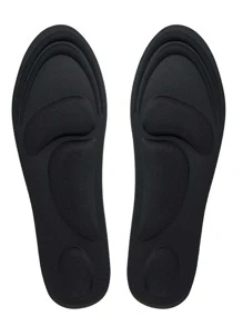 1pair Breathable Shoes Insoles - Black - View 1