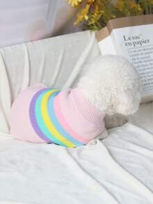 Áo len họa tiết sọc cho thú cưng - Hồng - Xem 8