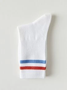 1 双女式学院风高帮中筒运动袜，秋季袜子 - 彩色 - 查看 3