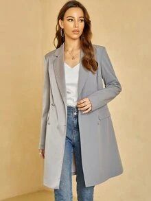 UNIQUE21 Notched Collar Spliced Two Tone Blazer - Multicolor - View 5