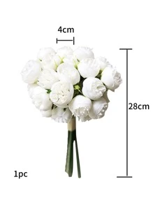 1branch Artificial Flower - White - View 4