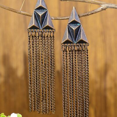Chain Tassel Drop Earrings
