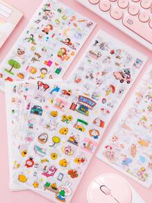 6pcs Cartoon Graphic Random Sticker - Multicolor - View 1