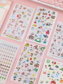 6pcs Cartoon Graphic Random Sticker - Multicolor - View 3
