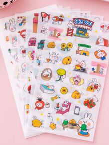 6pcs Cartoon Graphic Random Sticker - Multicolor - View 6