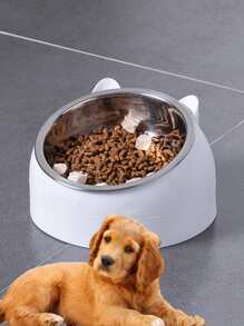 Cat Head Shaped Pet Bowl - White - View 2