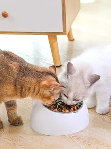 Cat Head Shaped Pet Bowl - White - View 4