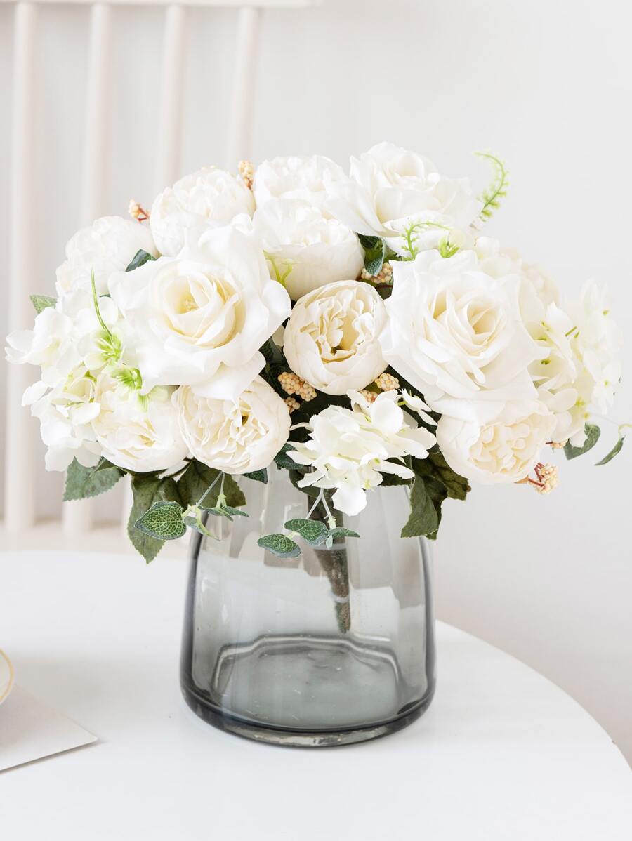 Hoa hồng nhân tạo 1branch - trắng - Xem 1