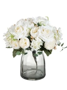 Hoa hồng nhân tạo 1branch - trắng - Xem 4