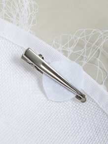 Faux Pearl & Bow Decor Bridal Veil Fall Clothes For Women - White - View 5