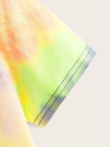 SHEIN Boys Coconut Tree Print Tie Dye Tee - Multicolor - View 3