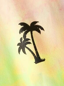 SHEIN Boys Coconut Tree Print Tie Dye Tee - Multicolor - View 4