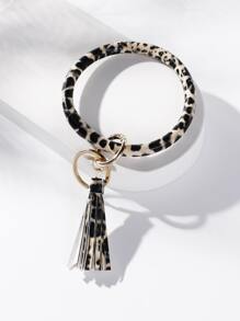 Móc khóa Leopard Print Tassel Charm - Nhiều màu - Xem 2