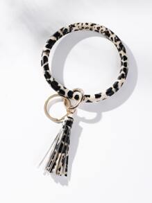 Móc khóa Leopard Print Tassel Charm - Nhiều màu - Xem 3