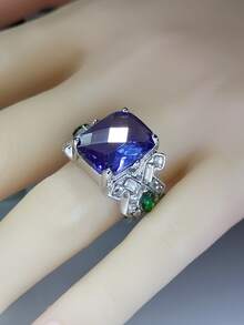 男士寶石裝飾戒指 - 寶藍色 - 查看 3