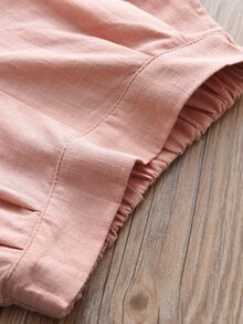 Bộ thời trang bé gái Xù màu trơn Giải trí - Bụi hồng - Xem 3