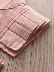 Bộ thời trang bé gái Xù màu trơn Giải trí - Bụi hồng - Xem 4