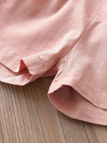 Bộ thời trang bé gái Xù màu trơn Giải trí - Bụi hồng - Xem 6