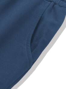 Manfinity Homme Quần thể thao Nam Dây kéo Lá thư - Màu xanh hải quân - Xem 3