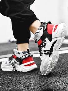 Men's Fashionable Casual Sports Shoes (Chunky Sneakers) - White - View 4