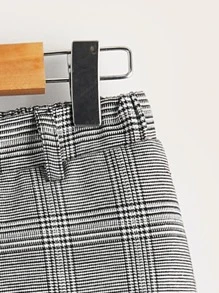 SHEIN Boys Plaid Print Trousers - Grey - View 4