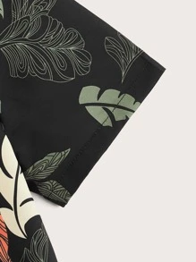 SHEIN Tween Boy Tropical Print Pattern Short Sleeve Casual Shirt - Multicolor - View 2