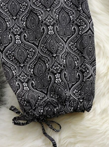 SHEIN Unity Plus Allover Paisley Print Knot Hem Trousers - Multicolor - View 3