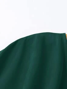 Plus Dolman Sleeve Peplum Blouse - Dark Green - View 3