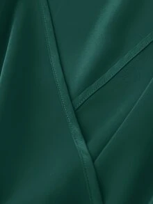 Plus Dolman Sleeve Peplum Blouse - Dark Green - View 4