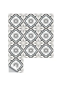 10 piezas Adhesivos para el suelo vintage con patrón de azulejo - Multicolor - Ver 3