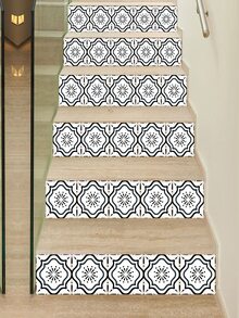10 piezas Adhesivos para el suelo vintage con patrón de azulejo - Multicolor - Ver 7
