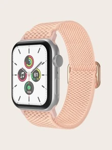 1pc Dây đeo đồng hồ đơn giản tương thích với Apple Watch - Hồng - Xem 1
