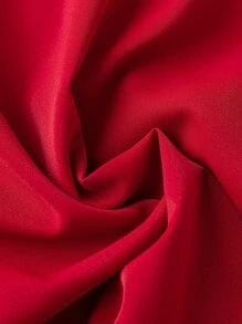 Plus Guipure Lace Trim Surplice Neck Dress - Burgundy - View 5