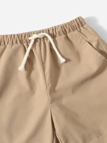 SHEIN Toddler Boys 2pcs Slant Pockets Drawstring Waist Shorts - Multicolor - View 4