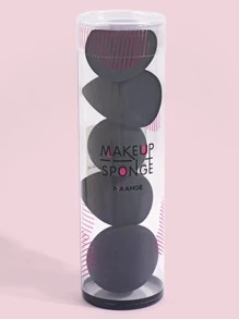 MAANGE 5 件装中号化妆海绵带便携盒，柔软亲肤化妆粉扑，化妆工具方便携带，适合旅行 - 黑色 - 查看 2