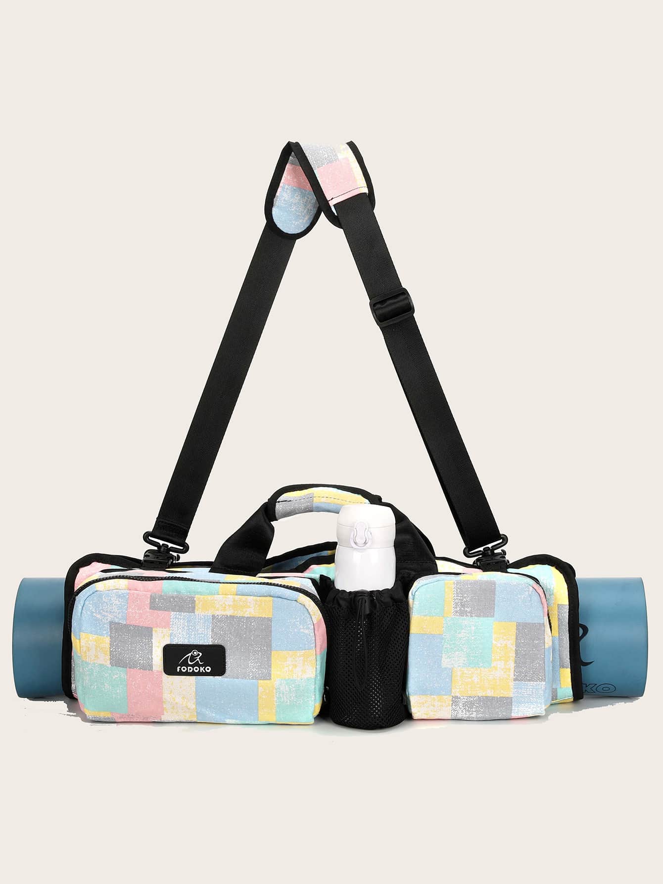 撞色格紋多隔間瑜伽收納袋 - 彩色 - 查看 1