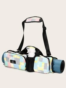 撞色格紋多隔間瑜伽收納袋 - 彩色 - 查看 2