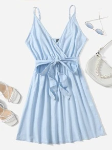 SHEIN فستان كامي بحزام ذاتي