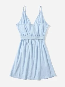 SHEIN فستان كامي بحزام ذاتي